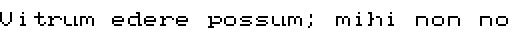 Specimen for Mx437 CompaqThin 8x8 Regular (Latin script).
