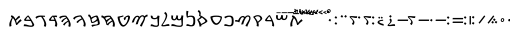 Specimen for Noto Sans Samaritan Regular (Latin script).