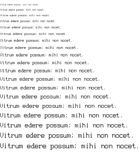 Specimen for Ac437 CompaqThin 8x16 Regular (Latin script).