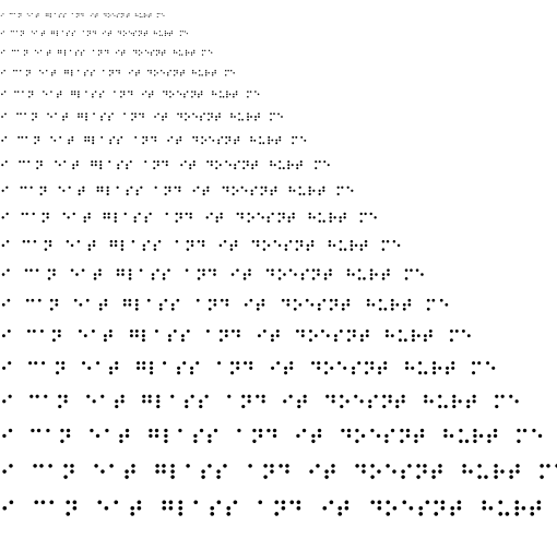 Specimen for Cascadia Mono Bold (Braille script).