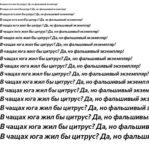 Specimen for Commissioner Flair SemiBold Italic (Cyrillic script).