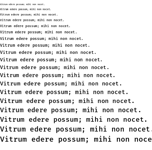 Specimen for Fira Mono Medium (Latin script).