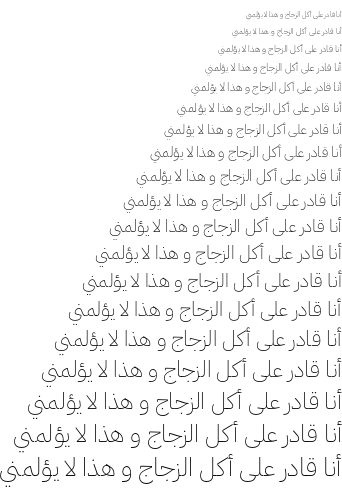 Specimen for IBM Plex Sans Arabic ExtraLight (Arabic script).