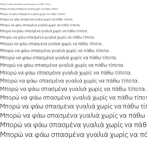 Specimen for IBM Plex Sans Light (Greek script).