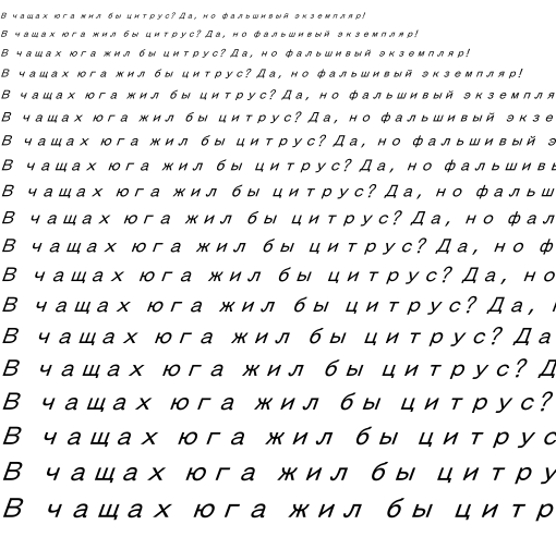 Specimen for IPAGothic Italic Italic (Cyrillic script).