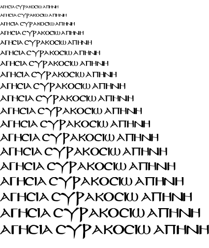 Specimen for Keter Aram Tsova Demi-Bold (Greek script).