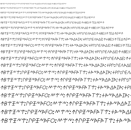 Specimen for Kurinto Aria Aux Bold Italic (Lycian script).