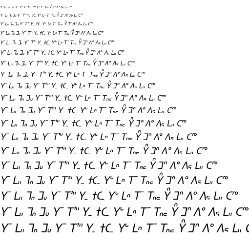 Specimen for Kurinto Aria Bold Italic (Miao script).
