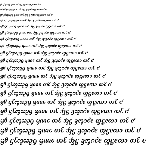 Specimen for Kurinto Aria Bold Italic (New_Tai_Lue script).