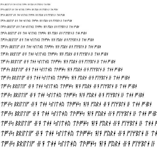Specimen for Kurinto Book UFI Italic (Runic script).