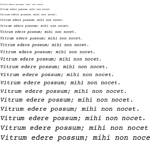 Specimen for Kurinto CNew Core Italic (Latin script).