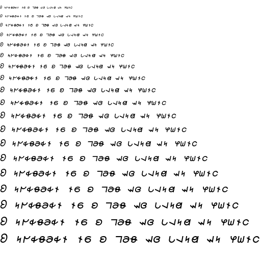 Specimen for Kurinto Mono Italic (Deseret script).