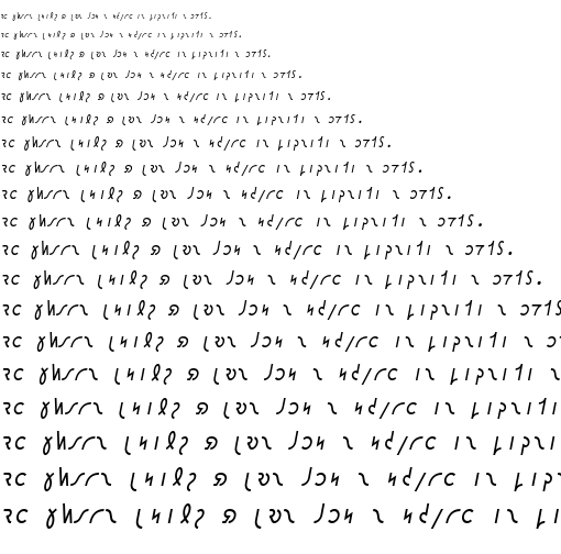 Specimen for Kurinto Mono Narrow Bold Italic (Shavian script).
