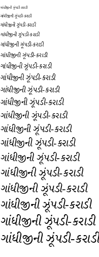 Specimen for Kurinto TMod Italic (Gujarati script).