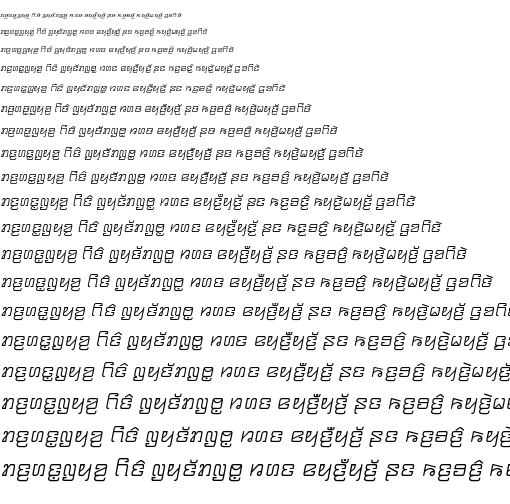 Specimen for Kurinto TMod Italic (Kayah_Li script).