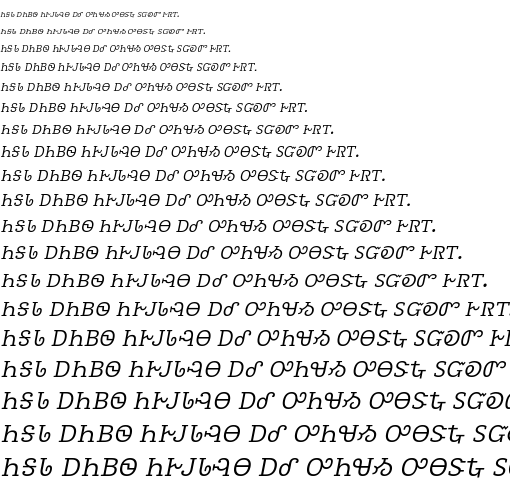 Specimen for Kurinto Text Bold Italic (Cherokee script).