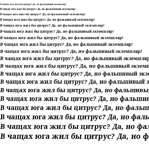 Specimen for Kurinto Text HK Bold Italic (Cyrillic script).