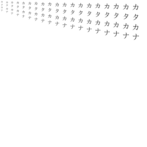 Specimen for Kurinto Type Bold (Katakana script).