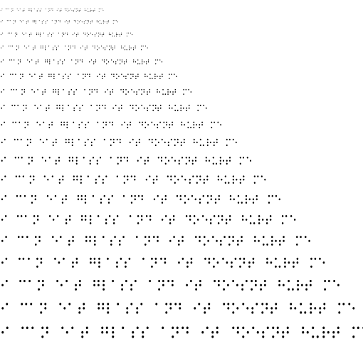 Specimen for Kurinto Type Narrow Bold (Braille script).