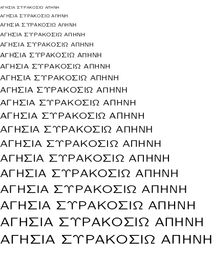 Specimen for Latin Modern Sans Quotation 8 Regular (Greek script).