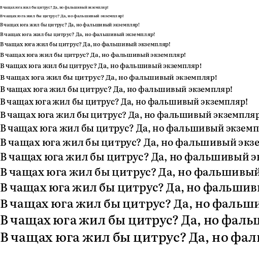 Specimen for Literata 36pt Medium (Cyrillic script).