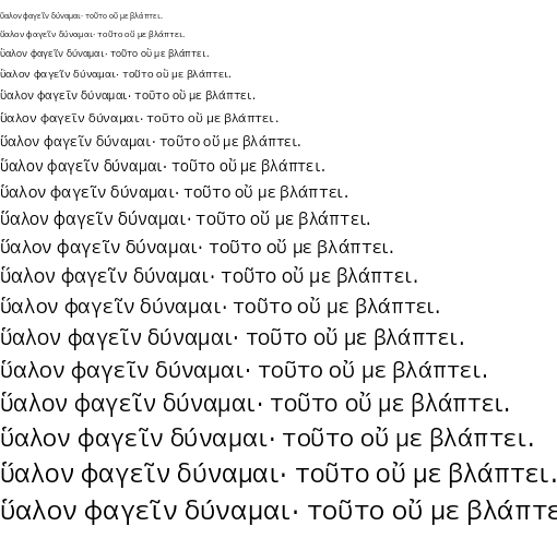 Specimen for M+ 1c regular (Greek script).