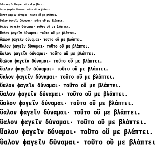 Specimen for M+ 1m bold (Greek script).