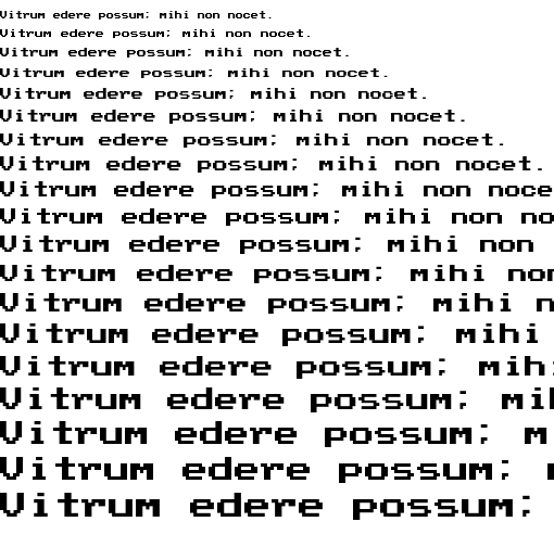 Specimen for Mx437 PhoenixEGA 8x8 Regular (Latin script).