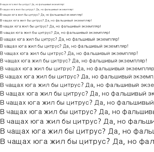 Specimen for NanumGothic Regular (Cyrillic script).