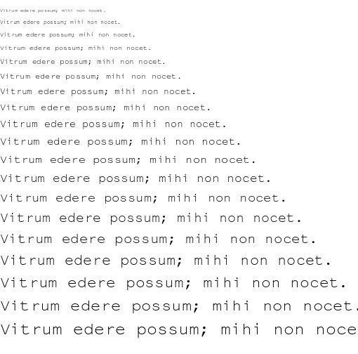 Specimen for NotCourierSans Regular (Latin script).