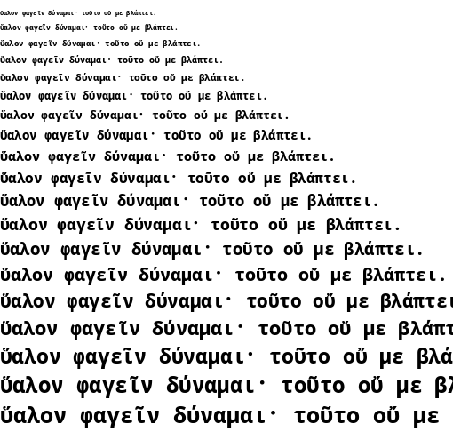Specimen for Noto Sans Mono ExtraBold (Greek script).