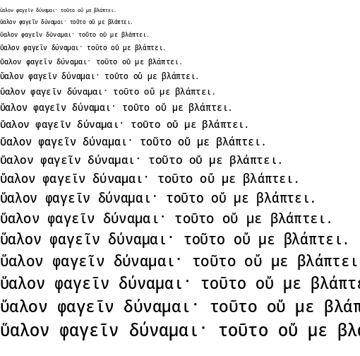 Specimen for Noto Sans Mono SemiCondensed Medium (Greek script).