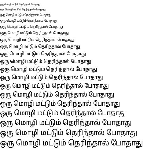 Specimen for Noto Sans Tamil SemiCondensed (Tamil script).
