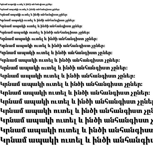 Specimen for Noto Serif Armenian Black (Armenian script).