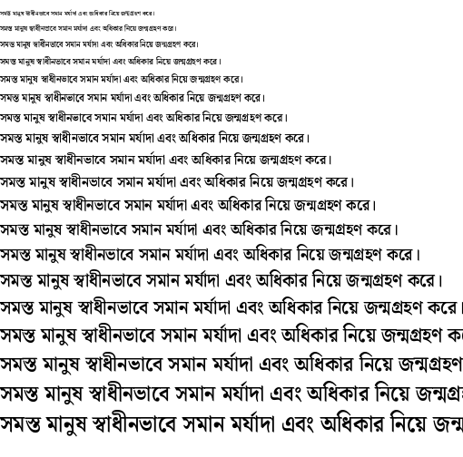 Specimen for Noto Serif Bengali SemiCondensed SemiBold (Bengali script).