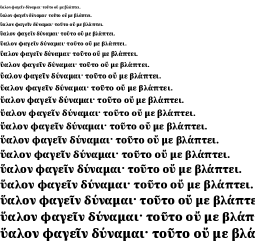 Specimen for Noto Serif Black (Greek script).