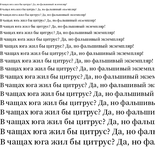 Specimen for Noto Serif CJK SC SemiBold (Cyrillic script).