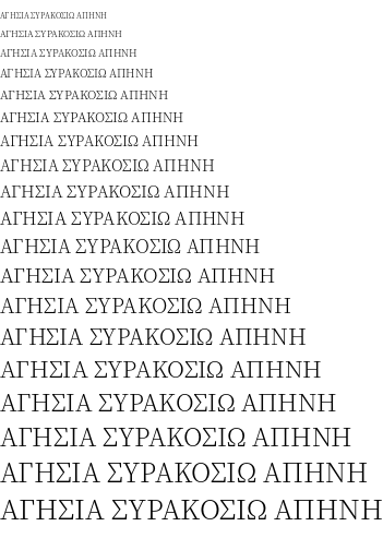Specimen for Noto Serif CJK TC ExtraLight (Greek script).
