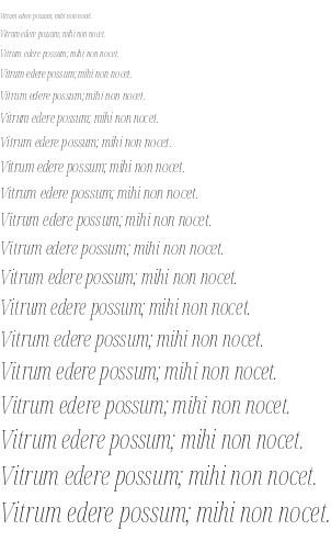 Specimen for Noto Serif Display ExtraCondensed Thin Italic (Latin script).