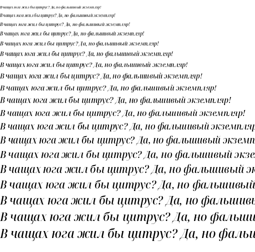 Specimen for Noto Serif Display SemiCondensed Medium Italic (Cyrillic script).