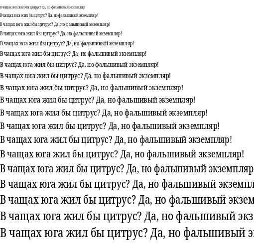 Specimen for Noto Serif ExtraCondensed (Cyrillic script).