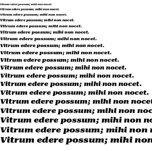 Specimen for Roboto Serif 14pt ExtraExpanded Black Italic (Latin script).