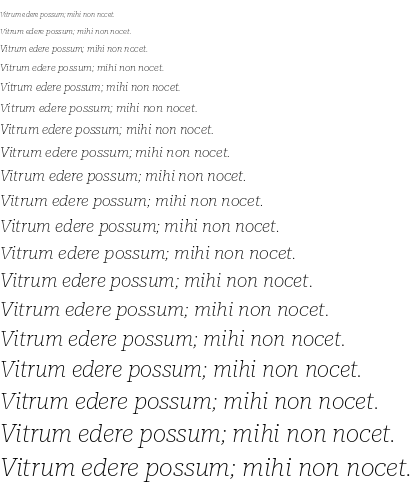 Specimen for Roboto Serif 20pt Thin Italic (Latin script).