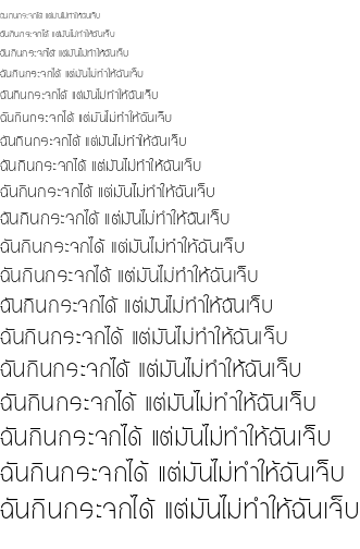 Specimen for Sawasdee Regular (Thai script).