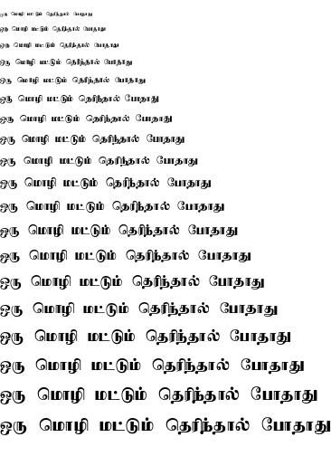 Specimen for TSCu_Vaigai Regular (Tamil script).