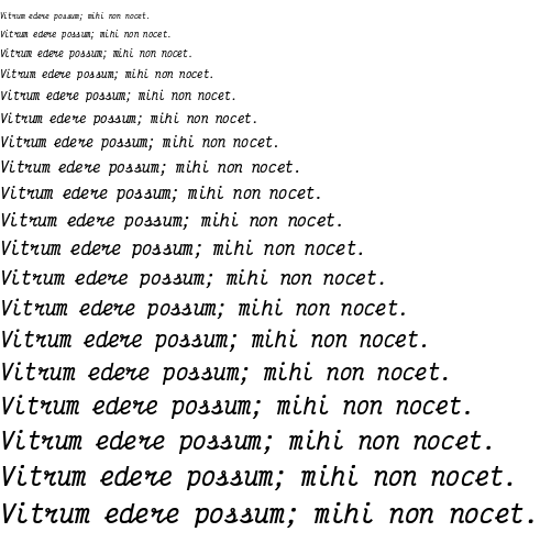 Specimen for Victor Mono SemiBold Italic (Latin script).