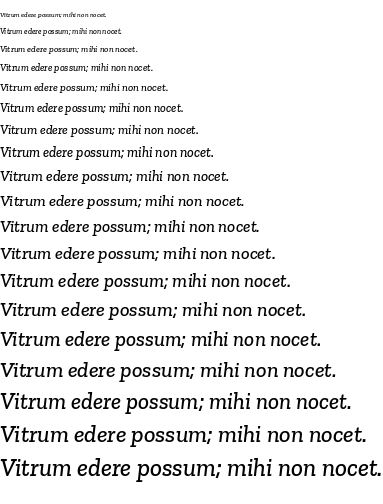 Specimen for Zilla Slab Medium Italic (Latin script).