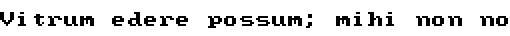 Specimen for Mx437 SanyoMBC775 Regular (Latin script).