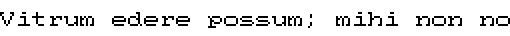 Specimen for Mx437 ToshibaTxL2 8x8 Regular (Latin script).