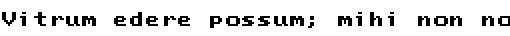 Specimen for Mx437 ACM VGA 8x8 Regular (Latin script).